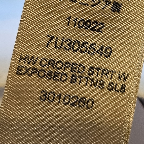 7 For All Mankind HW Crop Straight White Jeans Button Fly Size 30 - Picture 9 of 10